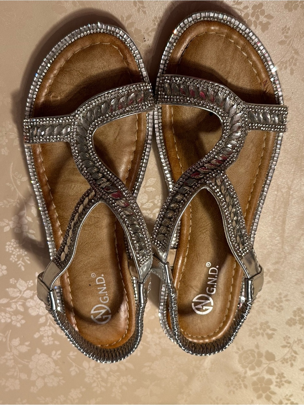 Silver Jeweled Women's Sandals